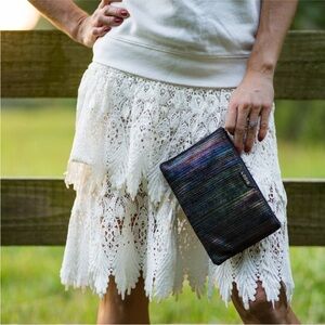 Lodis Metallic Black Clutch EUC